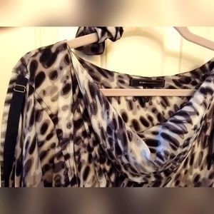 bcbgmaxazria silk dress sz med adjustable sleeves